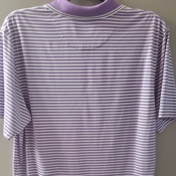Men's Purple Pro Tour Cool Play Striped Polo Shirt. Sz L - Picture 4 of 4